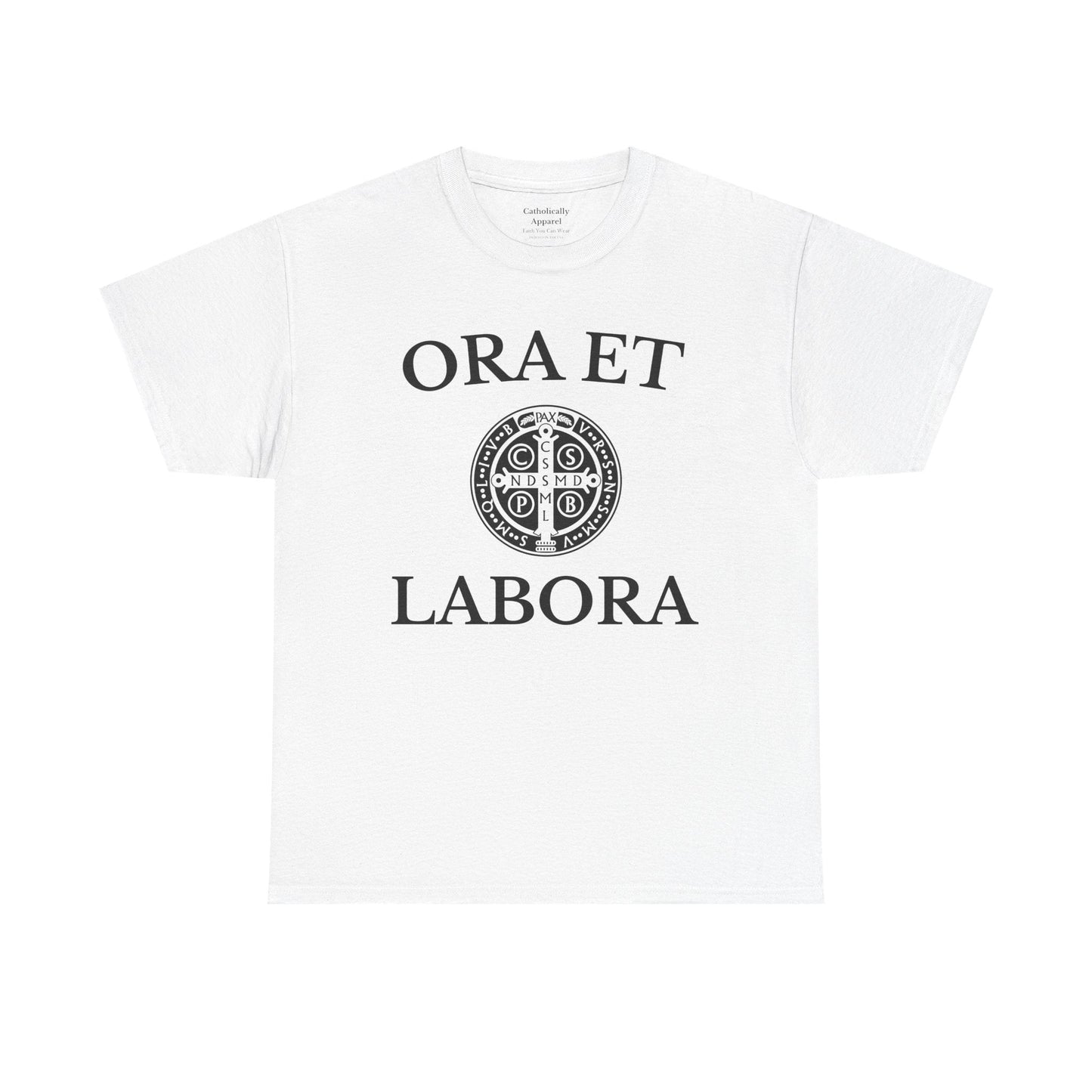 Printify T-Shirt White / S Inspirational Unisex Heavy Cotton Tee - 'Ora et Labora' Message