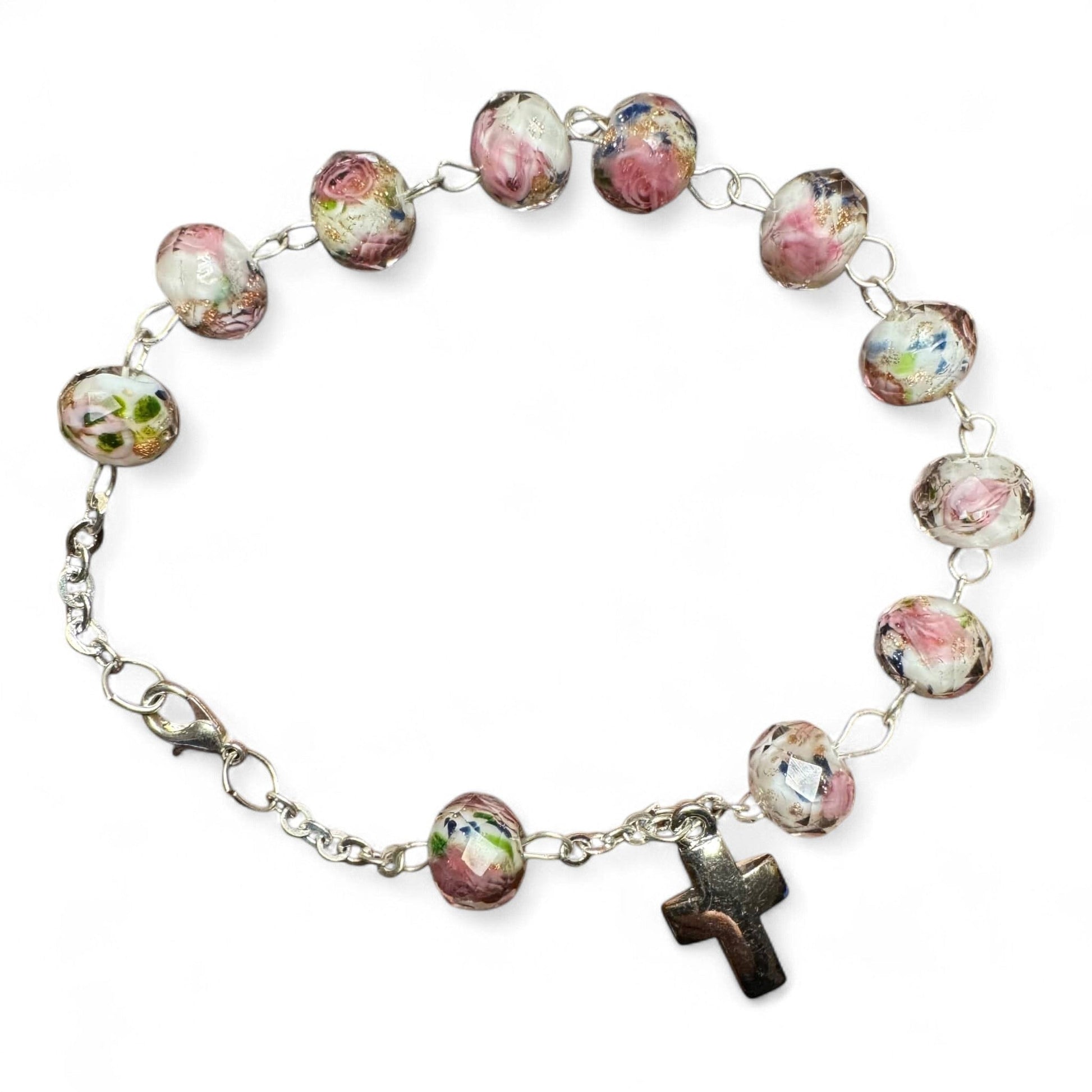Italian Venetian Glass Murrina 10 beads Bracelet Blessed by Pope | Catholically