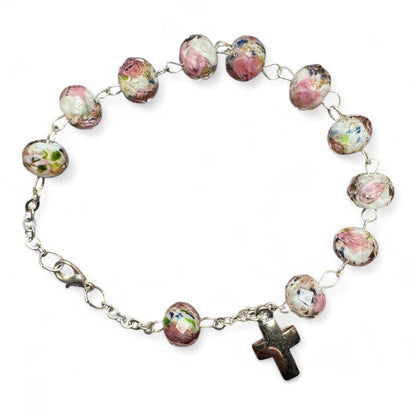 Italian Venetian Glass Murrina 10 beads Bracelet Blessed by Pope | Catholically