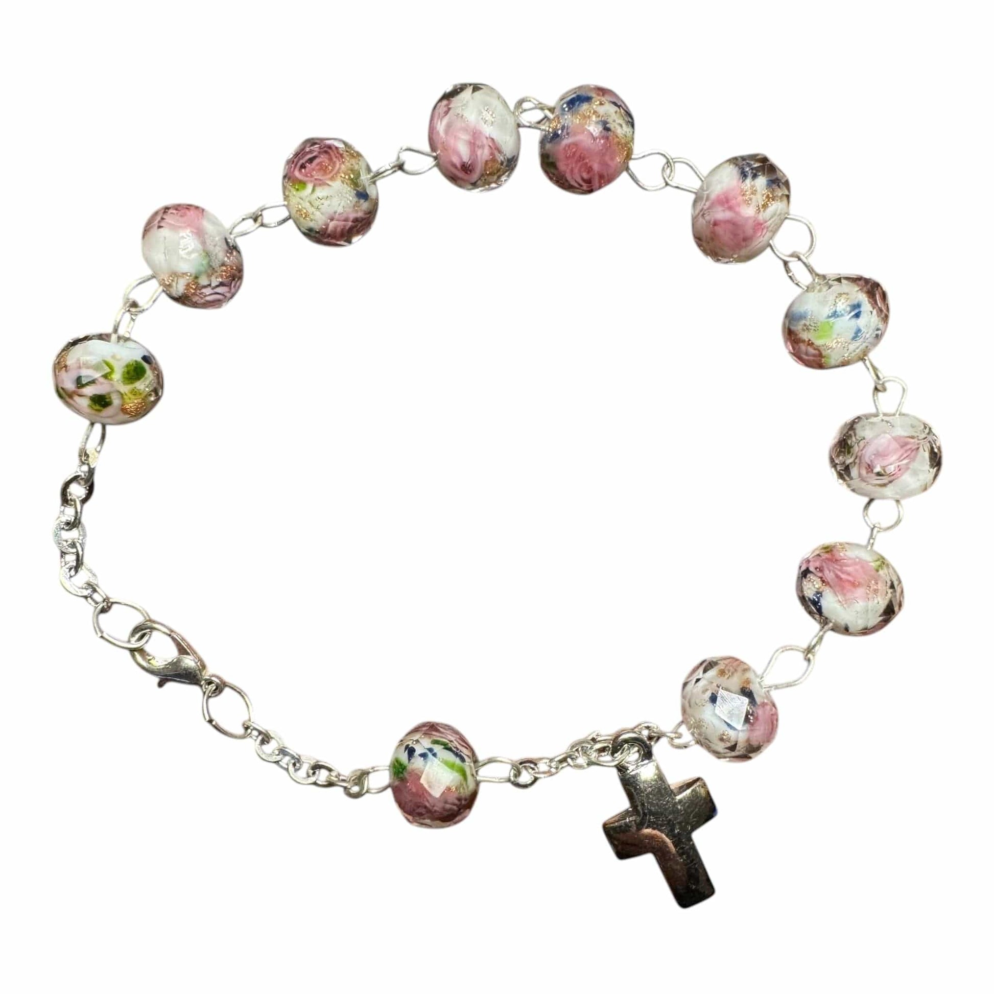Italian Venetian Glass Murrina 10 beads Bracelet Blessed by Pope | Catholically