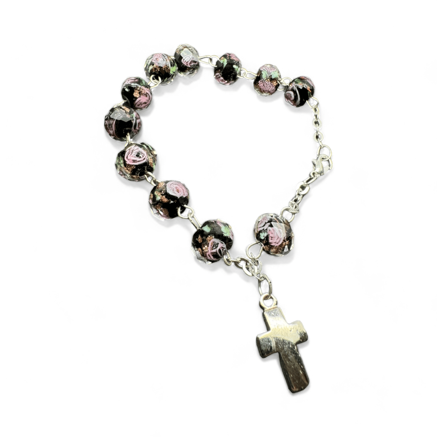Italian Venetian Glass Murrina 10 beads Bracelet Blessed by Pope | Catholically