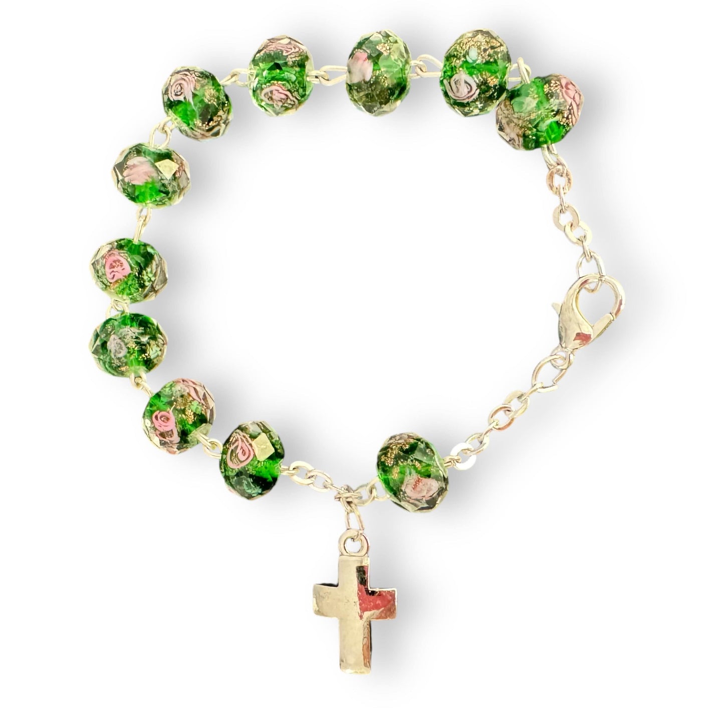Italian Venetian Glass Murrina 10 beads Bracelet Blessed by Pope | Catholically
