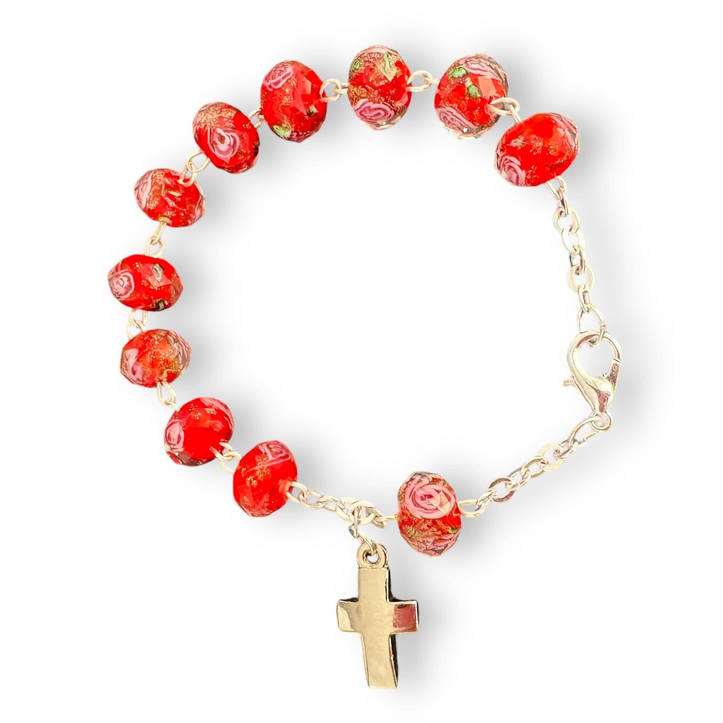 Italian Venetian Glass Murrina 10 beads Bracelet Blessed by Pope | Catholically