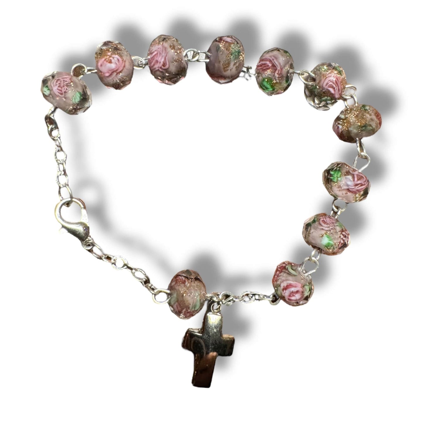 Italian Venetian Glass Murrina 10 beads Bracelet Blessed by Pope | Catholically