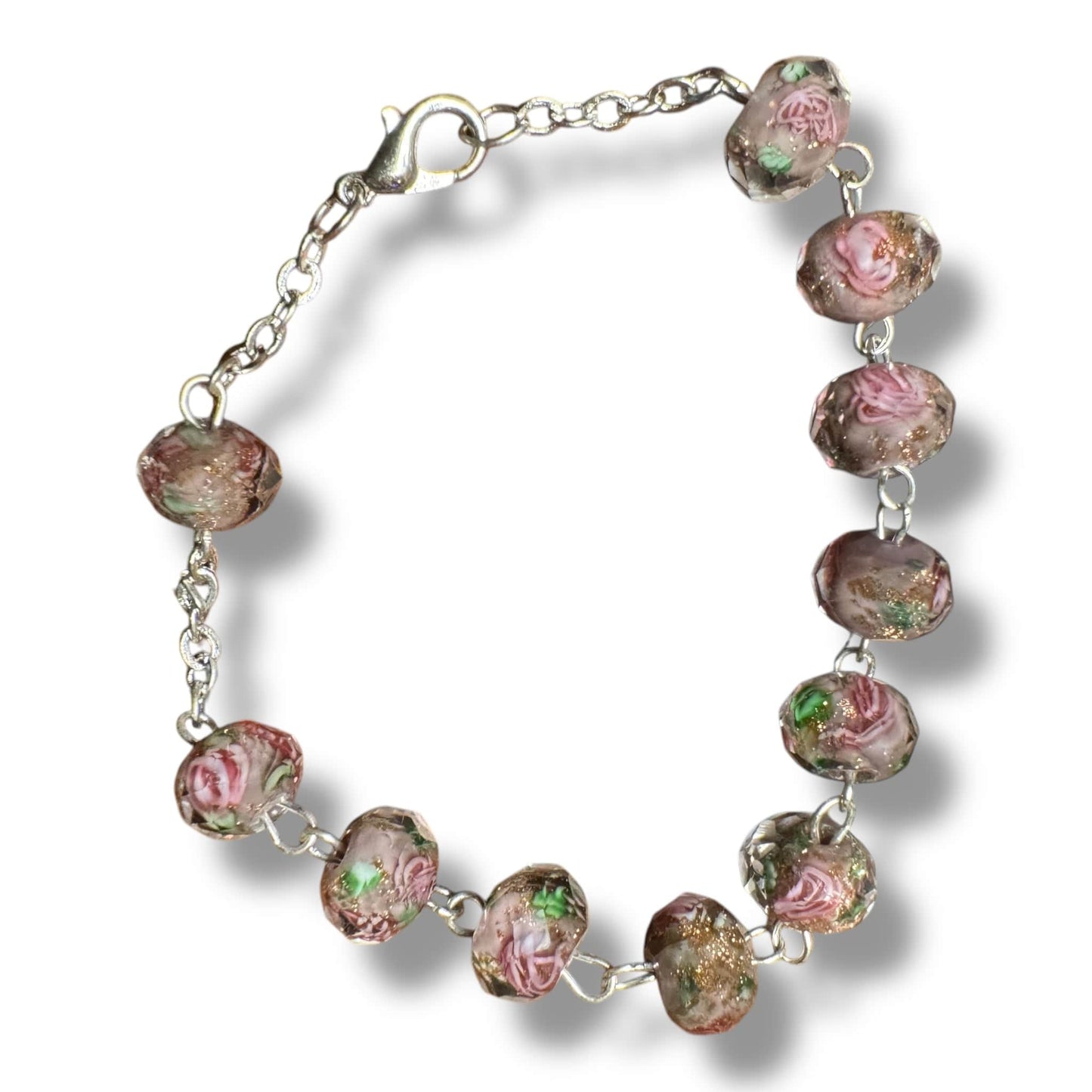 Italian Venetian Glass Murrina 10 beads Bracelet Blessed by Pope | Catholically