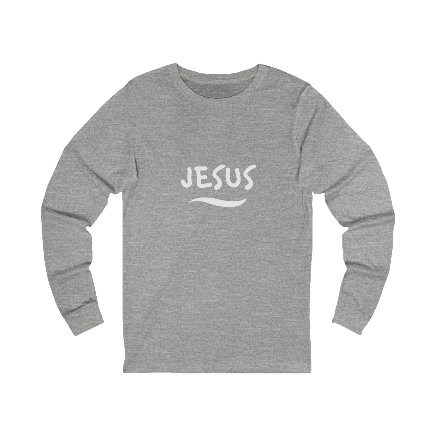 Printify Long-sleeve 2XL / Athletic Heather Jesus Unisex Jersey Long Sleeve Tee
