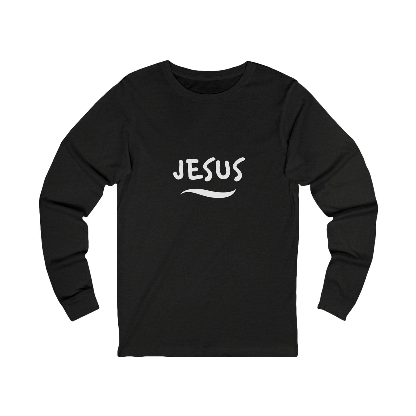 Printify Long-sleeve L / Black Heather Jesus Unisex Jersey Long Sleeve Tee