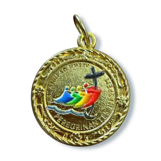 Jubilee 2025 Medal – Gold-Tone Commemorative Pendant - Pilgrims of Hope | Catholically