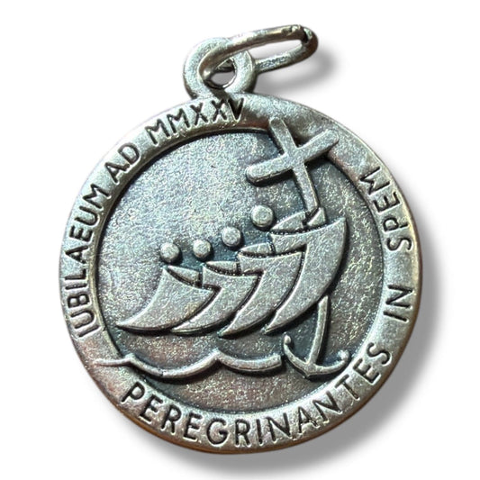 Jubilee 2025 Medal – Silver-Tone Commemorative Pendant - Pilgrims of Hope | Catholically