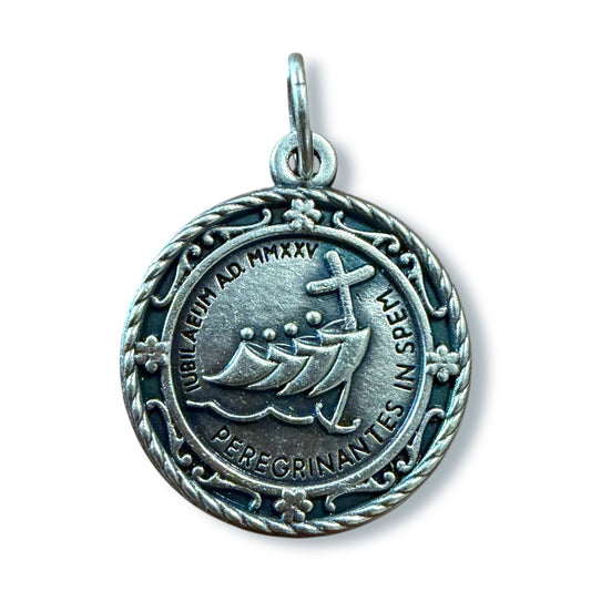 Jubilee 2025 Medal – Silver-Tone Commemorative Pendant - Pilgrims of Hope | Catholically