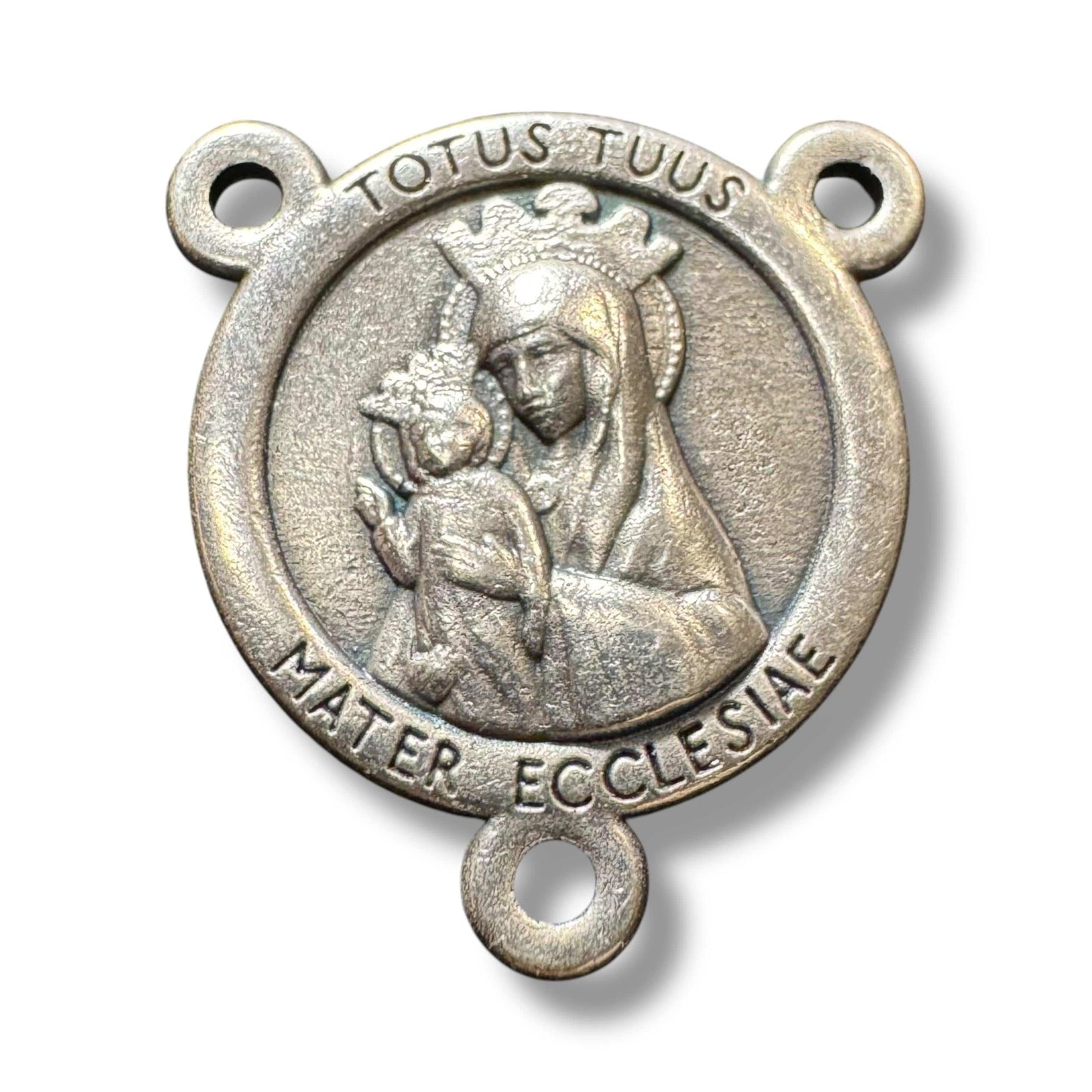 Jubilee 2025 Rosary Centerpiece – 0.5" Silver-Tone - Pilgrims of Hope | Catholically
