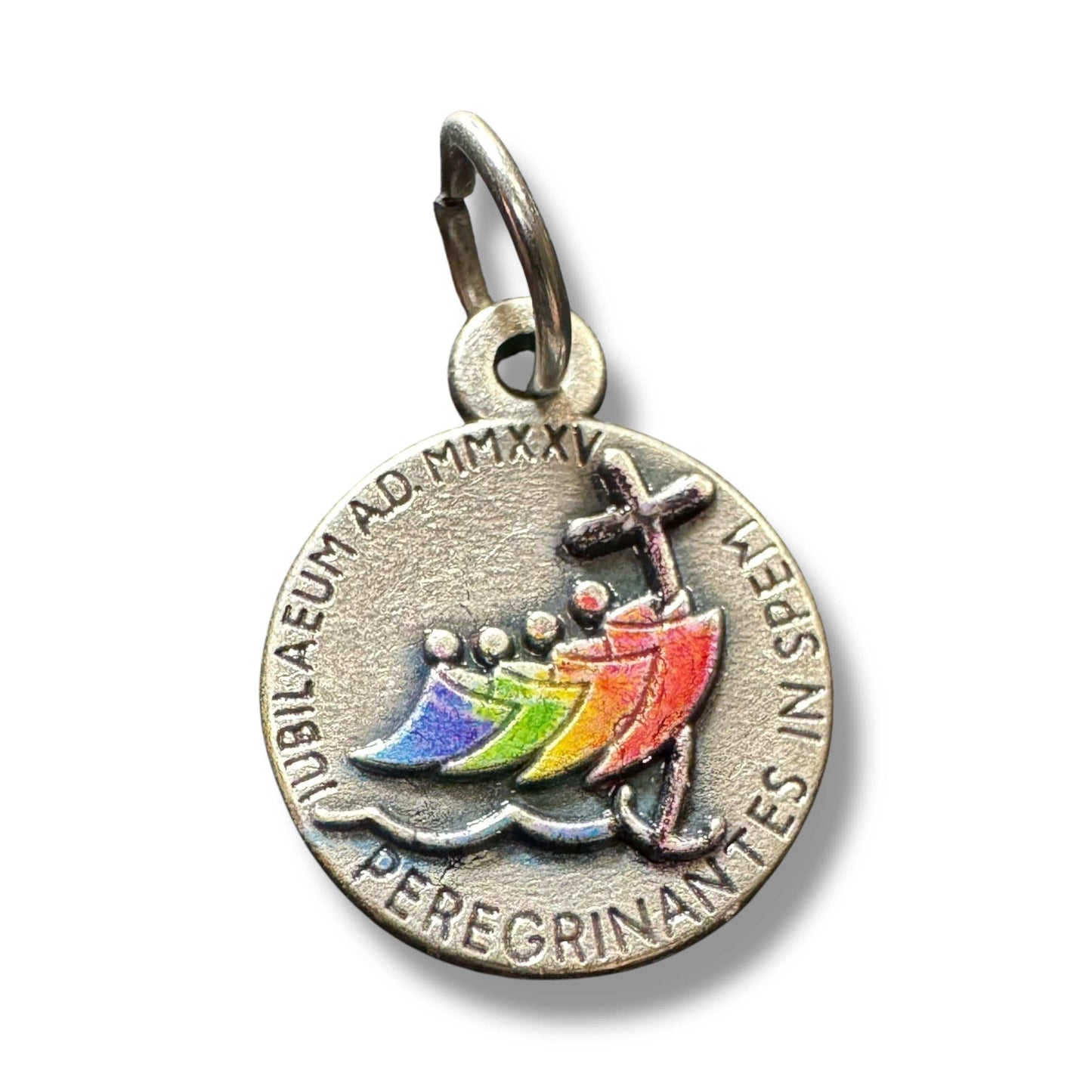 Jubilee 2025 – Silver-Tone Commemorative Pendant - Pilgrims of Hope Medal -Tiny 1/4" | Catholically