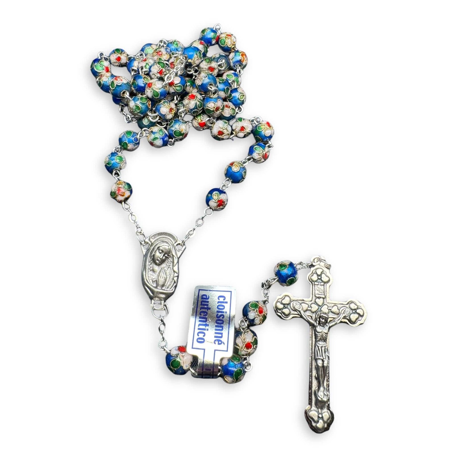 Light Blue Cloisonne Rosary  - Prayer Beads | Catholically