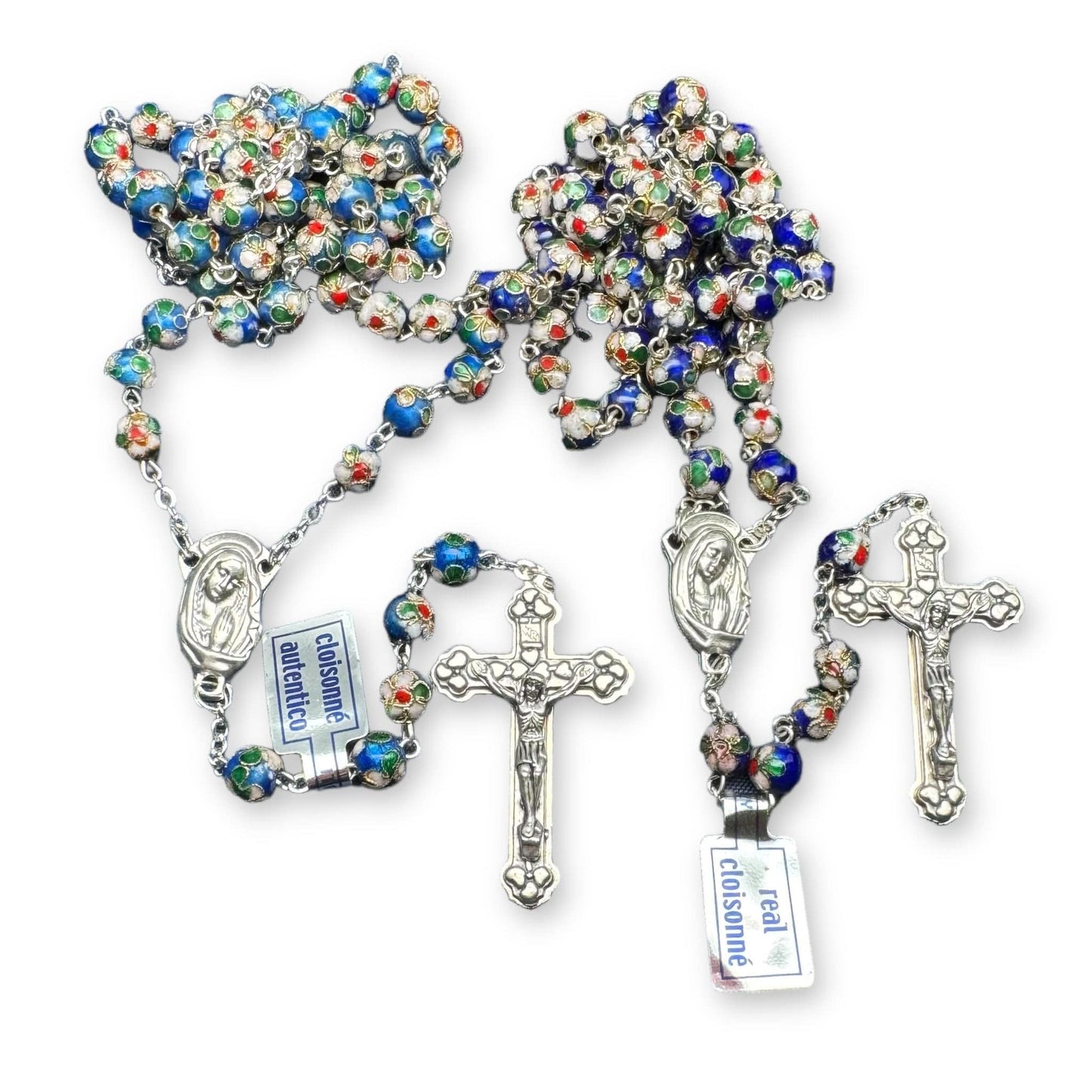 Light Blue Cloisonne Rosary  - Prayer Beads | Catholically