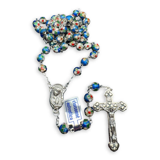 Light Blue Cloisonne Rosary  - Prayer Beads | Catholically