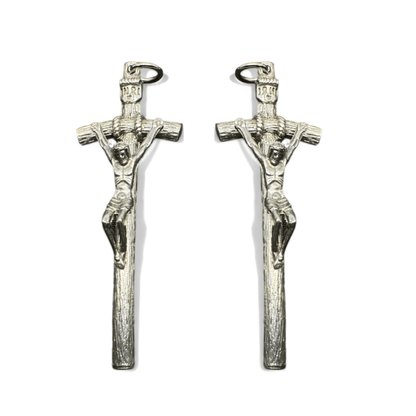 Lot Rosary Parts - 2x Crosses - Crucifix  - Blessed by Pope - JPII | Catholically