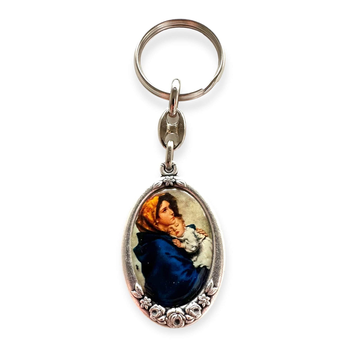 Madonna of The Street With Jesus -Our Lady Virgin Catholic Key Ring  Keychain | Catholically