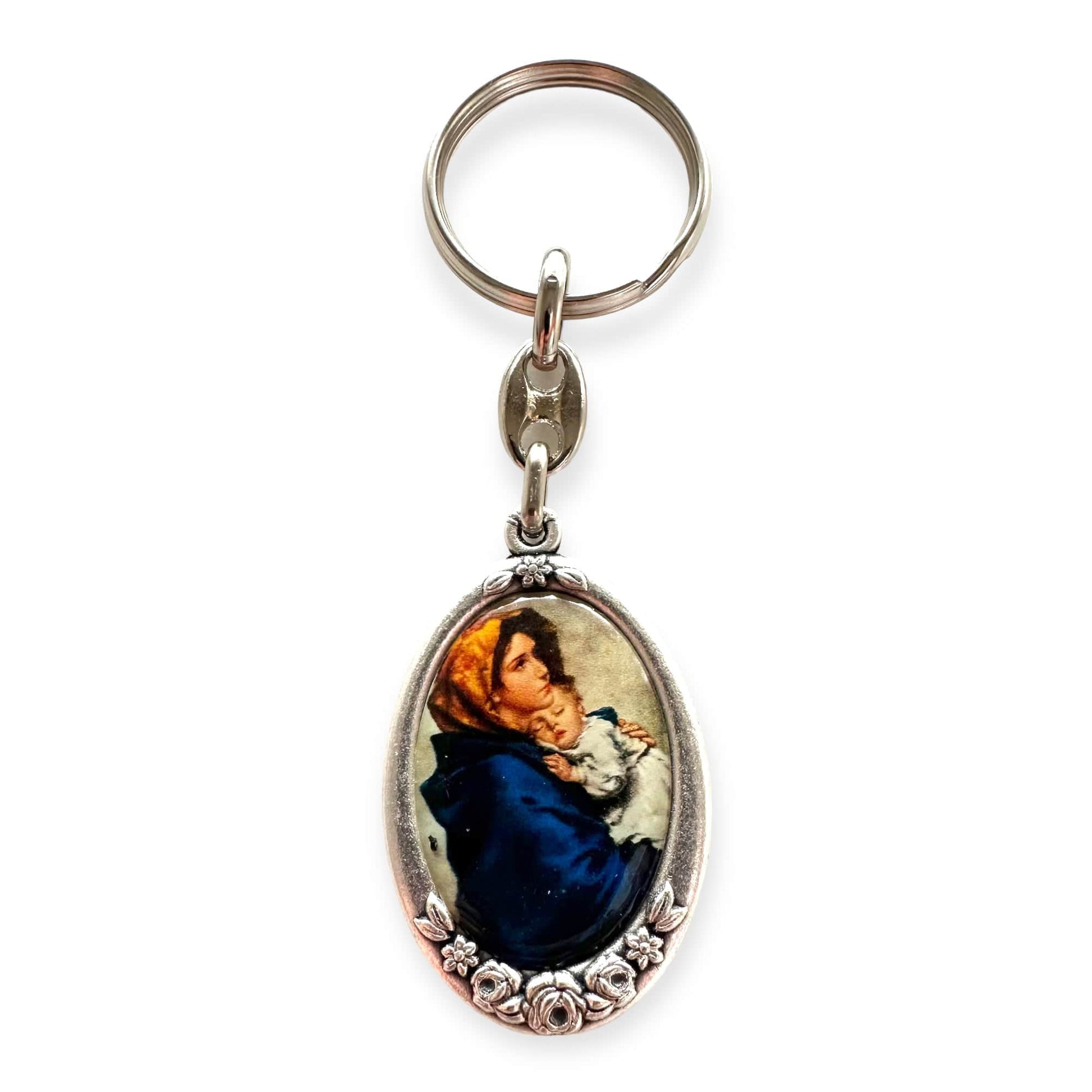 Madonna of The Street With Jesus -Our Lady Virgin Catholic Key Ring  Keychain | Catholically
