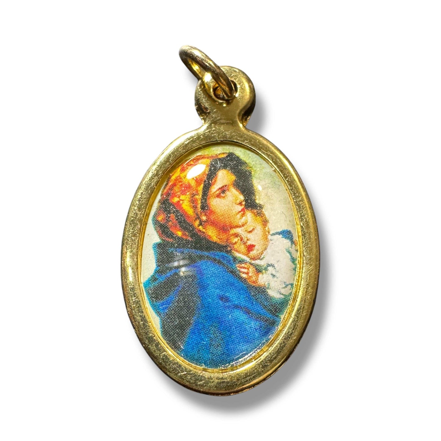Madonna of the Streets Oval Medal – Gold-Tone Catholic Pendant | Catholically