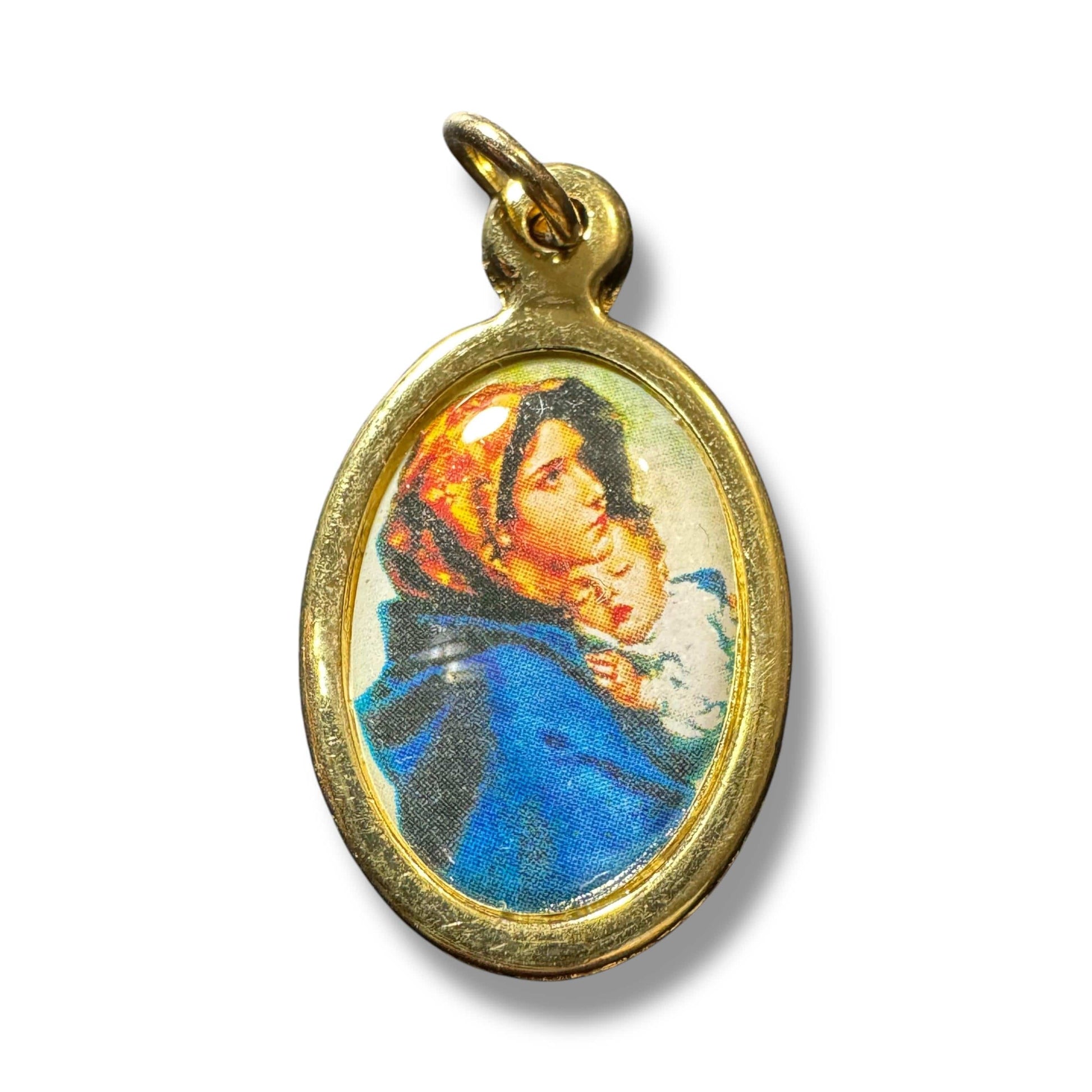Madonna of the Streets Oval Medal – Gold-Tone Catholic Pendant | Catholically