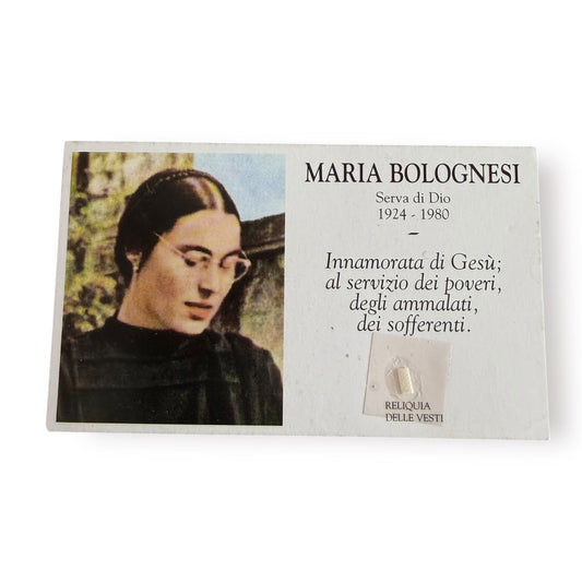 Maria Bolognesi Relic Card – Vintage Holy Card Blessed in Rome by Pope Leo XIV | Catholically