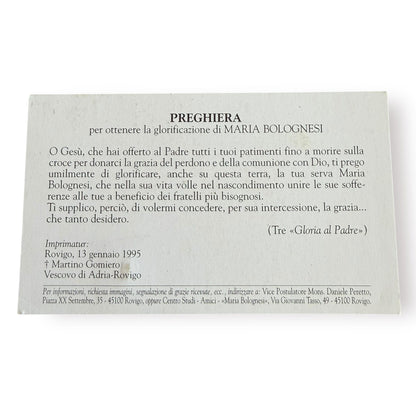 Maria Bolognesi Relic Card – Vintage Holy Card Blessed in Rome by Pope Leo XIV | Catholically