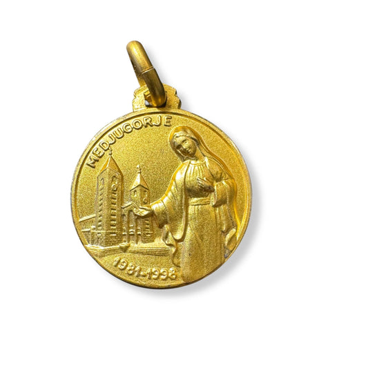 Medjugorje Gold Plated - 925 Silver Medal - Blessed by Pope | Catholically