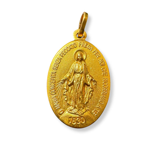 Miraculous Medal Pendant Gold Plated 925 Silver - Blessed by Pope | Catholically