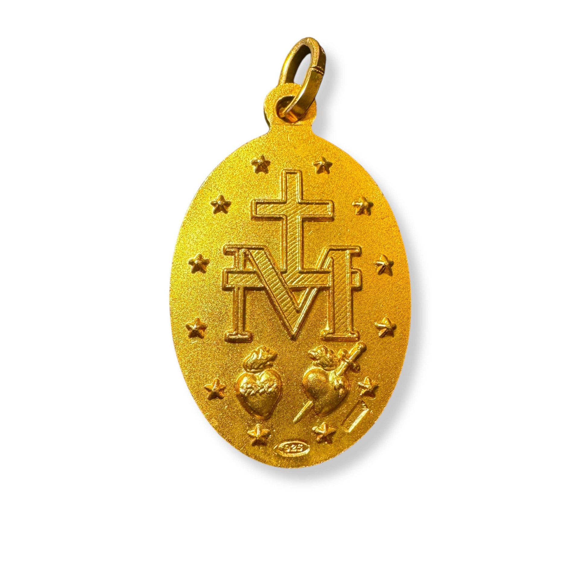 Miraculous Medal Pendant Gold Plated 925 Silver - Blessed by Pope | Catholically