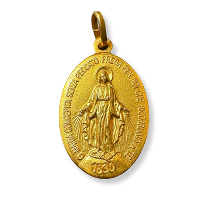 Miraculous Medal Pendant Gold Plated 925 Silver - Blessed by Pope | Catholically