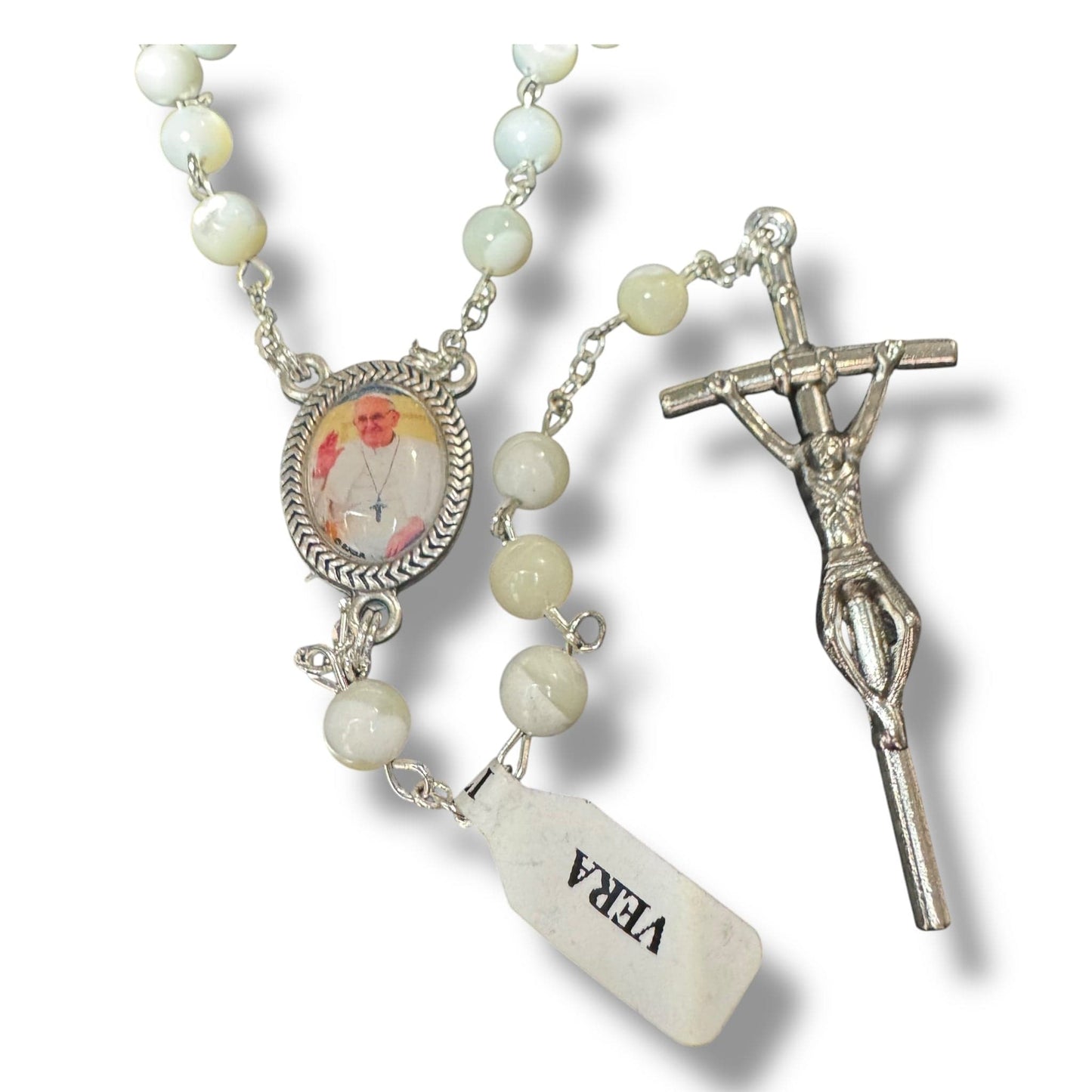 Mother of Pearl Mop Rosary - Blessed by Pope On Request | Catholically