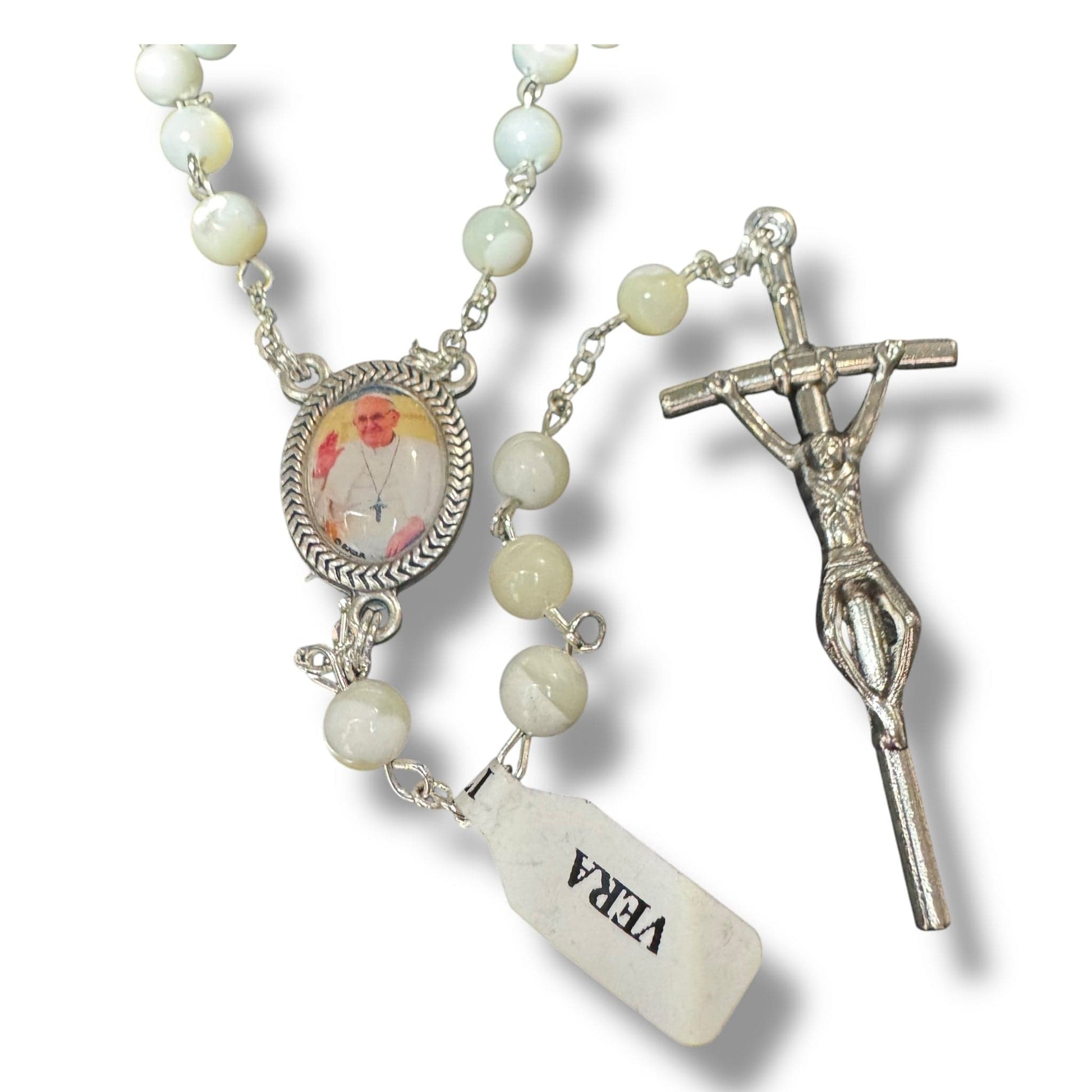 Mother of Pearl Mop Rosary - Blessed by Pope On Request | Catholically