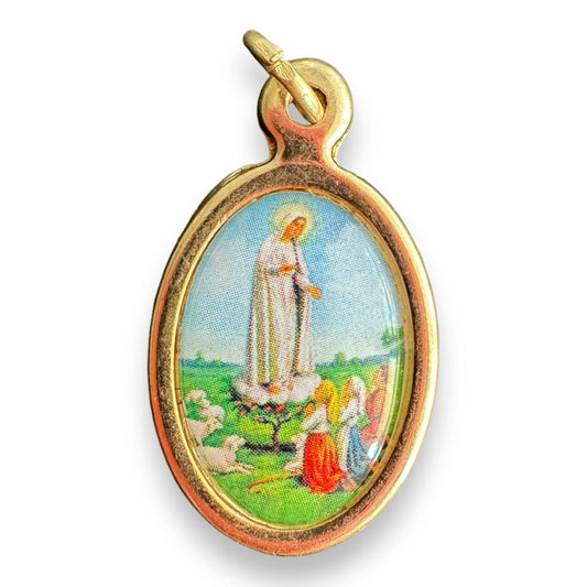 Our Lady Of Fatima Medal -Pendant -Blessed By Pope - Senora De Fatima - Lucia | Catholically