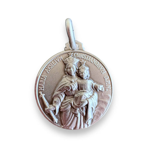 Our Lady Help of Christians – Auxilium Christianorum - 925 Sterling Silver Medal | Catholically
