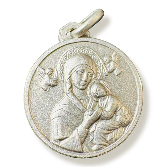 Our Lady of Perpetual Help Vintage Silver Medal Blessed by Pope | Catholically