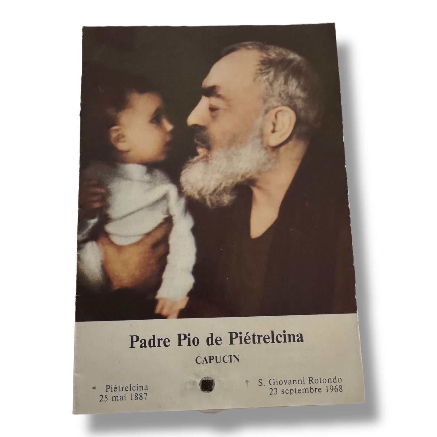 Padre Pio Holy Card - St. Pio FRENCH vintage Prayer Card | Catholically