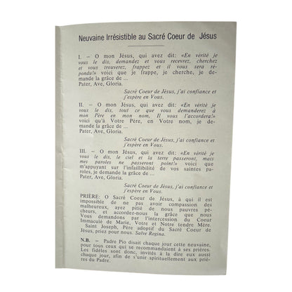 Padre Pio Holy Card - St. Pio FRENCH vintage Prayer Card | Catholically