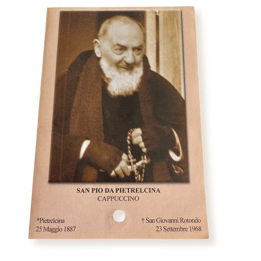 Padre Pio Holy Card - St. Pio vintage Prayer Card | Catholically