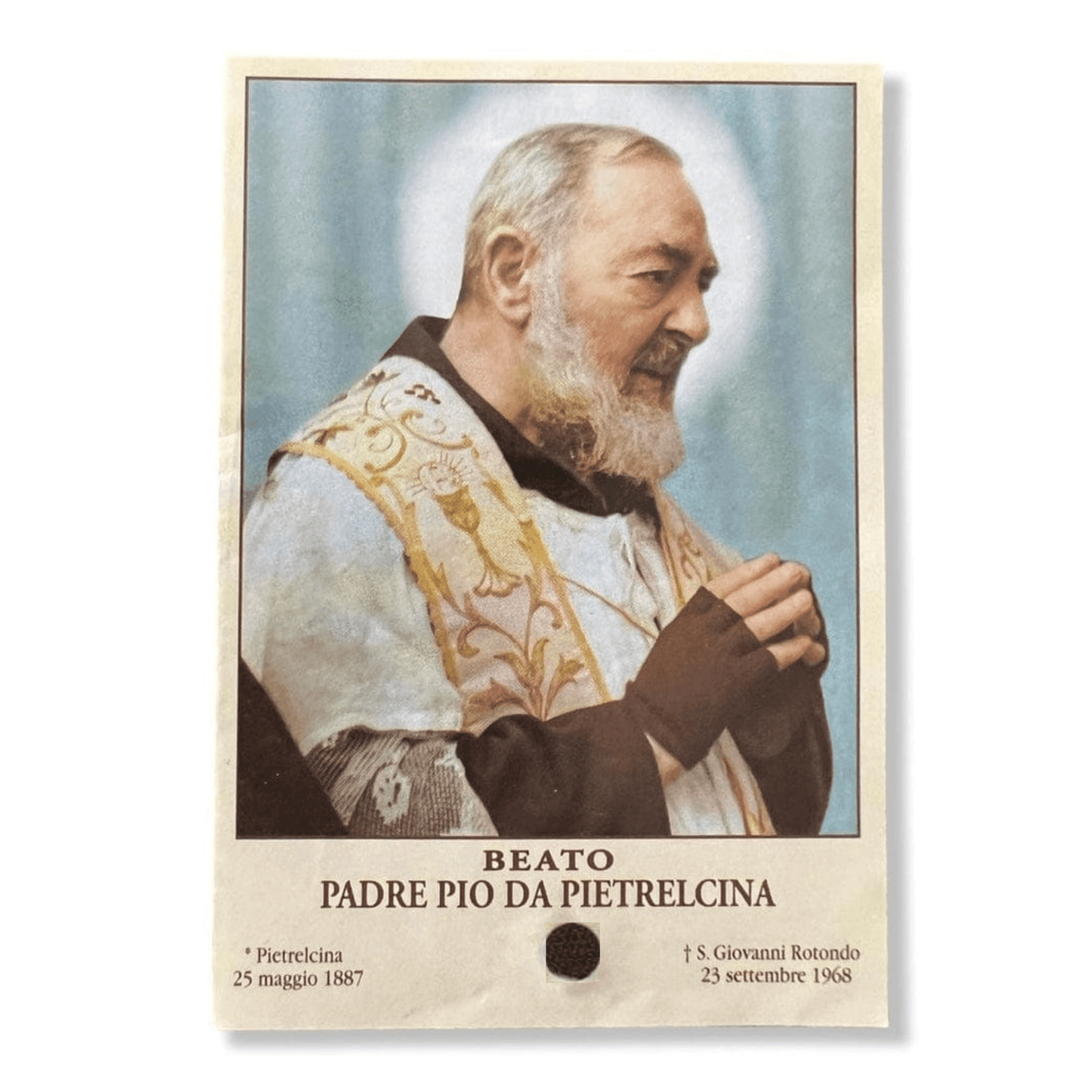 Padre Pio Holy Card - St. Pio vintage Prayer Card | Catholically