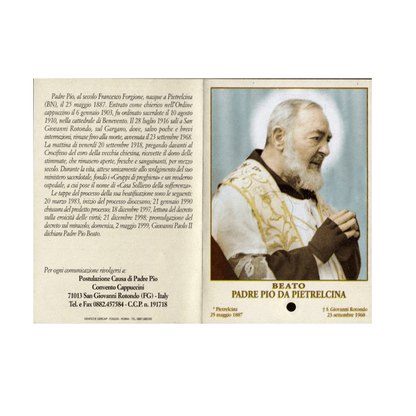 Padre Pio Holy Card - St. Pio vintage Prayer Card | Catholically