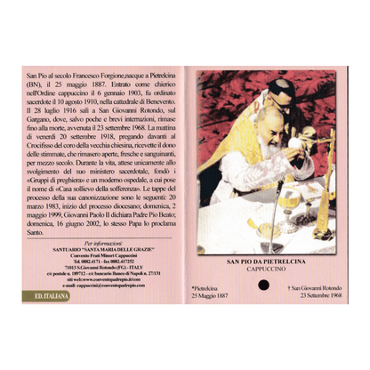 Padre Pio Holy Card - St. Pio vintage Prayer Card | Catholically