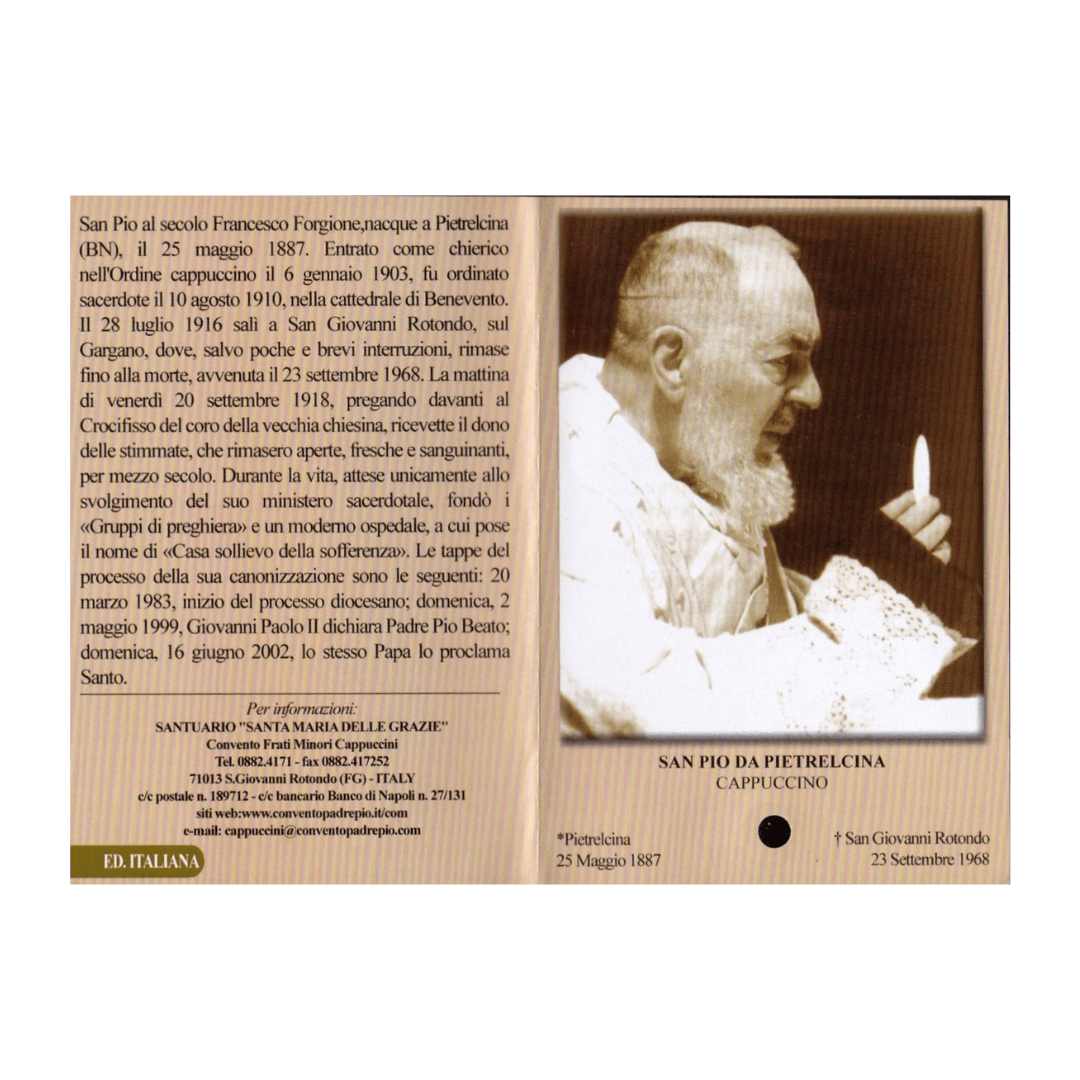 Padre Pio Holy Card - St. Pio vintage Prayer Card | Catholically