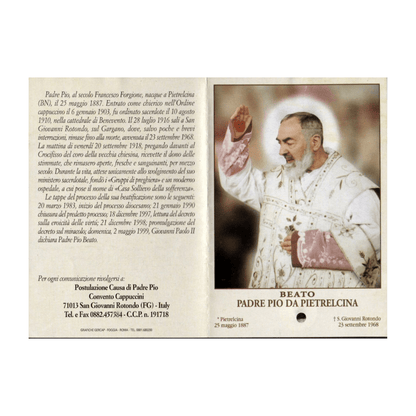 Padre Pio Holy Card - St. Pio vintage Prayer Card | Catholically