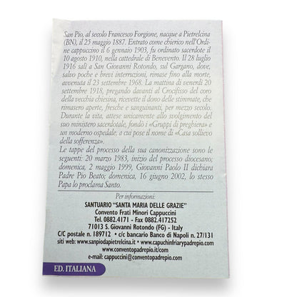 Padre Pio Holy Card - St. Pio vintage Prayer Card | Catholically