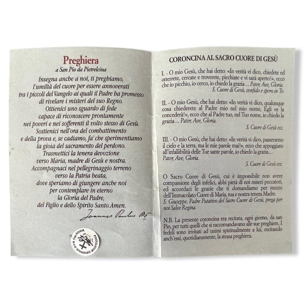 Padre Pio Holy Card - St. Pio vintage Prayer Card | Catholically