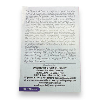 Padre Pio Holy Card - St. Pio vintage Prayer Card | Catholically