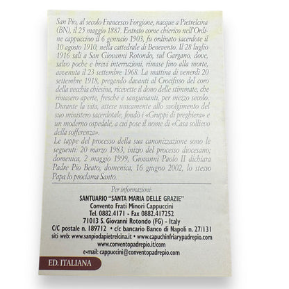 Padre Pio Holy Card - St. Pio vintage Prayer Card | Catholically