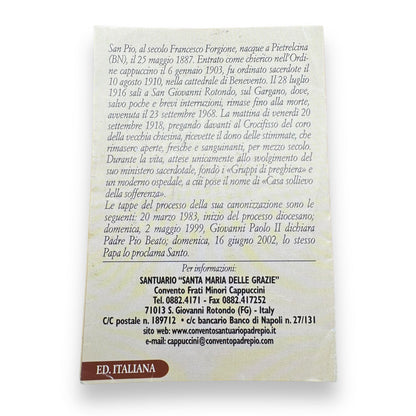 Padre Pio Holy Card - St. Pio vintage Prayer Card | Catholically