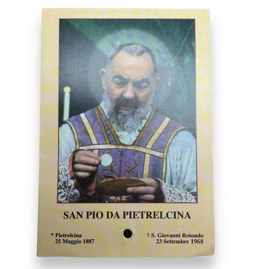 Padre Pio Holy Card - St. Pio vintage Prayer Card | Catholically