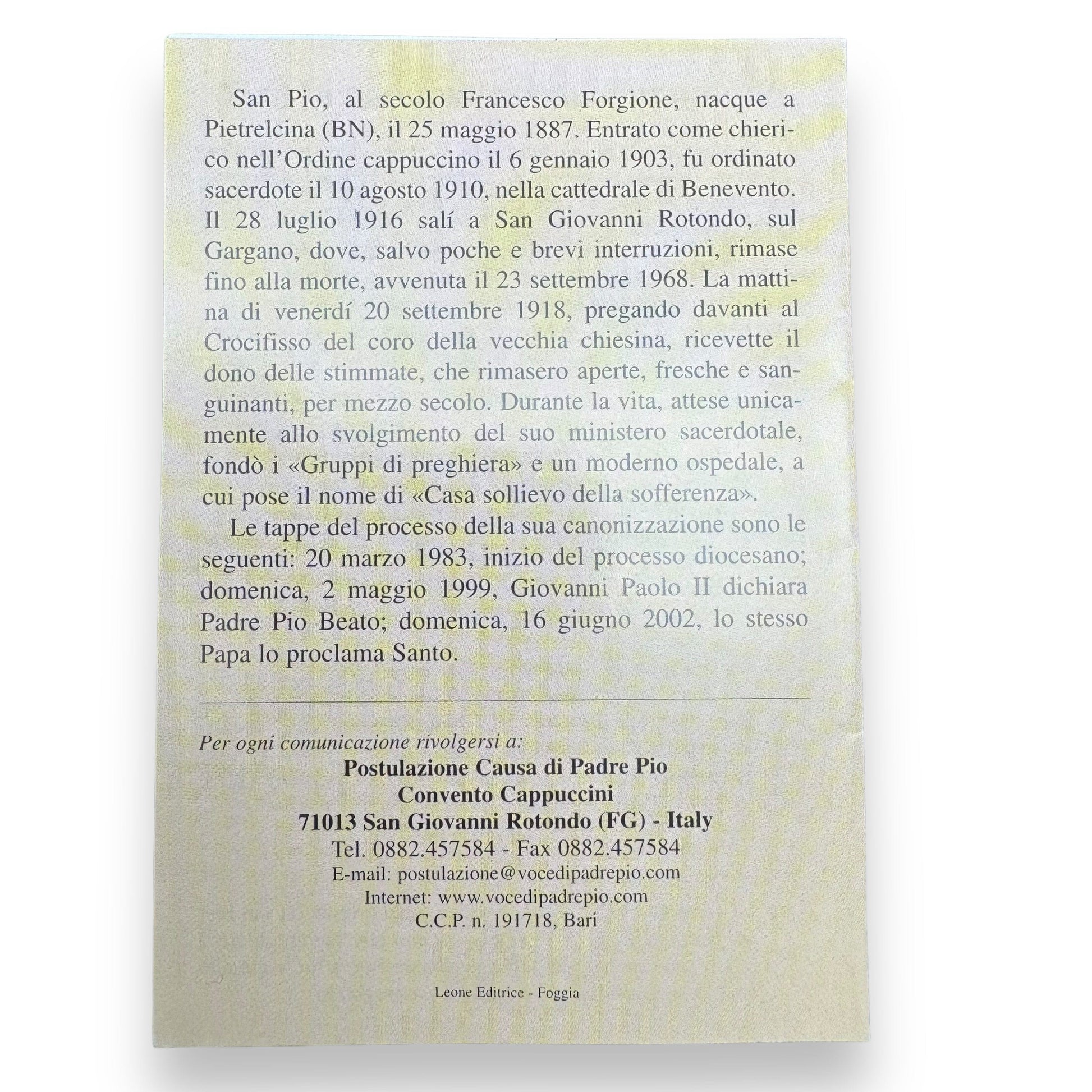 Padre Pio Holy Card - St. Pio vintage Prayer Card | Catholically
